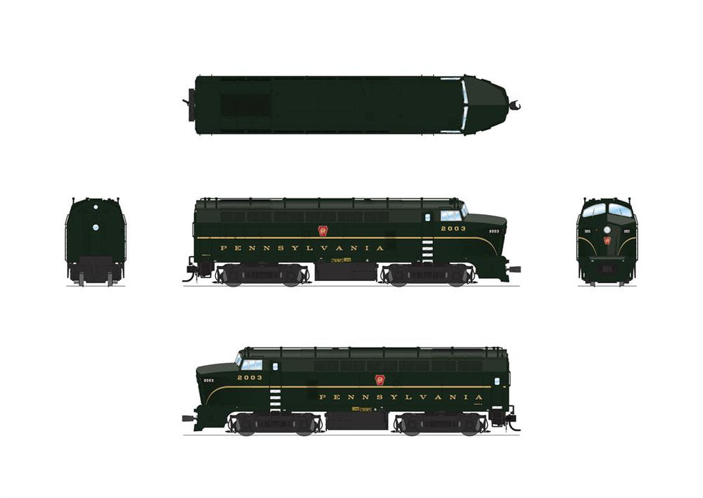 BLI 7692 HO Scale Baldwin BF-16 A/B Set Sharknose Diesel "Single Stripe" PRR 2003A/2006B - Paragon4