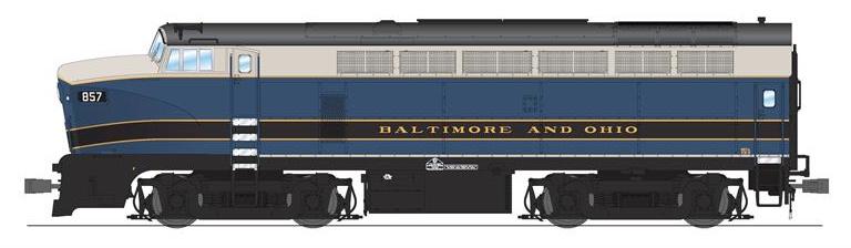 BLI 7694 HO Scale Baldwin RF-16 A/B Set Sharknose Diesel Baltimore & Ohio B&O 857A/857X - Paragon4