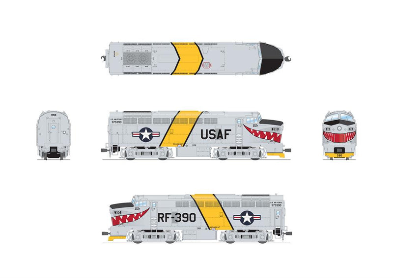 BLI 7710 HO Scale Baldwin RF-16 Sharknose Diesel US Air Force USAF RF-390 - Paragon4