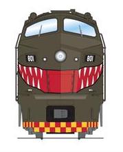 BLI 7711 HO Scale Baldwin RF-16 Sharknose Diesel US Air Force USAF 801 - Paragon4