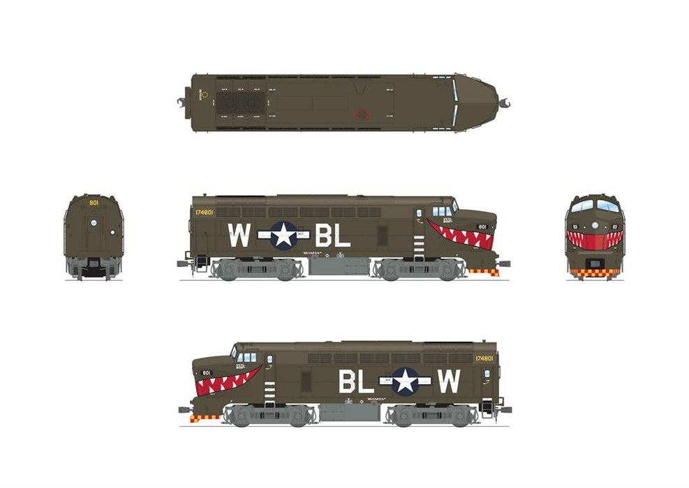 BLI 7711 HO Scale Baldwin RF-16 Sharknose Diesel US Air Force USAF 801 - Paragon4