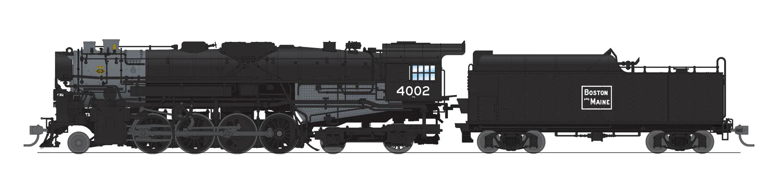 BLI 7795 HO Scale T1a Berkshire 2-8-4 Steam Loco Boston & Maine B&M 4016 Stealth