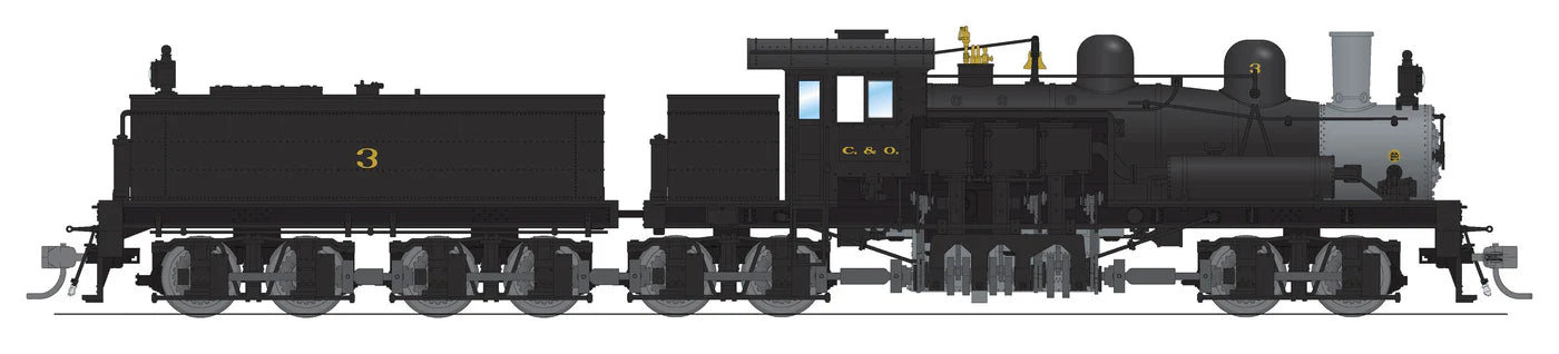 BLI 7812 HO Scale Class D 4 Truck Shay Chesapeake & Ohio C&O 8 - Paragon4 (Sound/DC/DCC/Smoke)