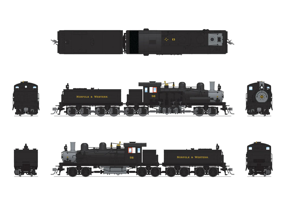 BLI 7817 HO Scale Class D 4 Truck Shay Norfolk & Western N&W 156 - Paragon4 (Sound/DC/DCC/Smoke)