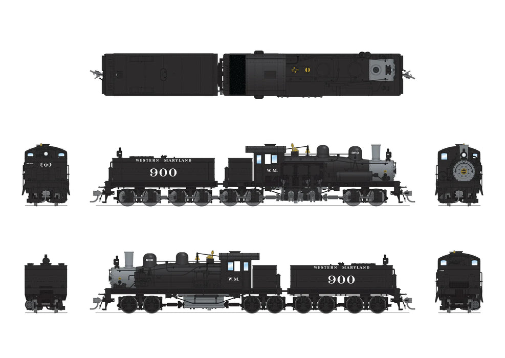 BLI 7819 HO Scale Class D 4 Truck Shay Western Maryland WM 900 - Paragon4 (Sound/DC/DCC/Smoke)