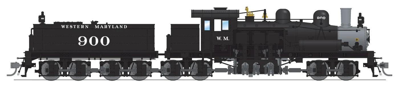 BLI 7819 HO Scale Class D 4 Truck Shay Western Maryland WM 900 - Paragon4 (Sound/DC/DCC/Smoke)