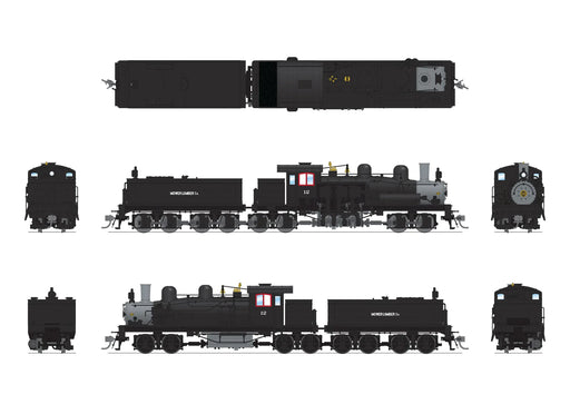 BLI 7822 HO Scale Class D 4 Truck Shay Mower Lumber #12 - Paragon4 (Sound/DC/DCC/Smoke)