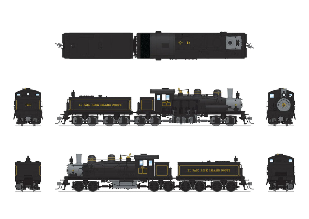 BLI 7825 HO Scale Class D 4 Truck Shay El Paso Rock Island Route #105 - Paragon4 (Sound/DC/DCC/Smoke)