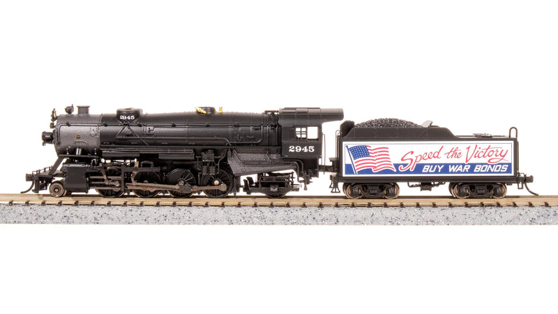 BLI 7842 N Scale USRA 2-8-2 Mikado Steam Locomotive Buy War Bonds 2945 Paragon4 DCC