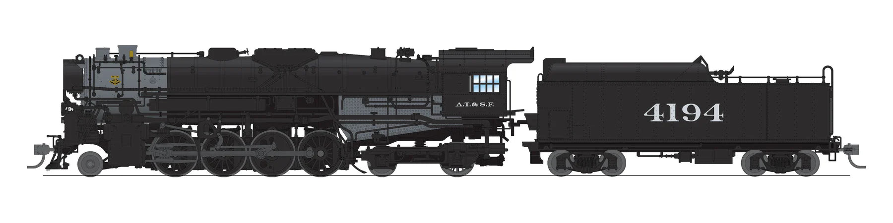 BLI 7848 HO Scale T1a Berkshire 2-8-4 Steam Loco Santa Fe ATSF 4196 Stealth