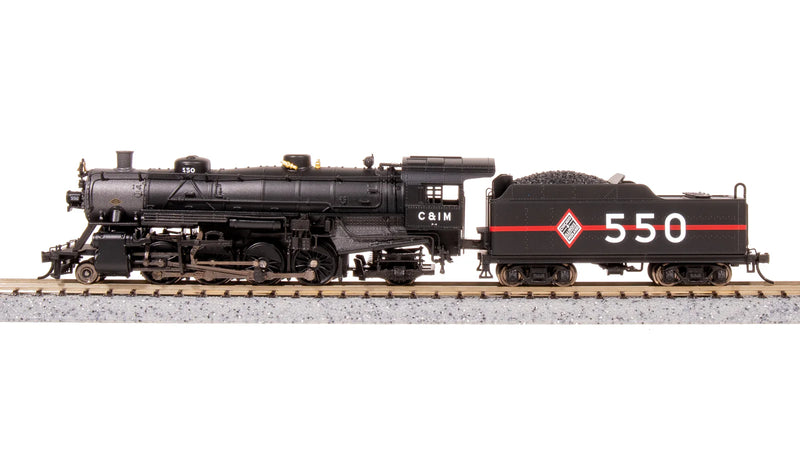 BLI 7852 N Scale USRA 2-8-2 Mikado Steam Locomotive Chicago & Illinois Midland C&IM 550 Paragon4 DCC