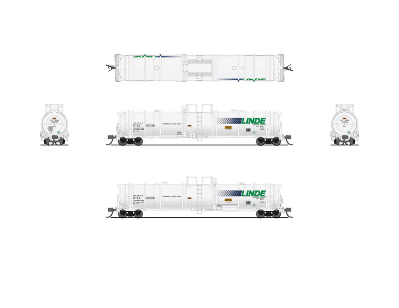 BLI 8146 N Scale High-Capacity Cryogenic Type C Tank Car Linde UTLX 2 Pack