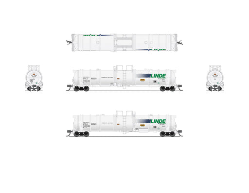 BLI 8146 N Scale High-Capacity Cryogenic Type C Tank Car Linde UTLX 2 Pack