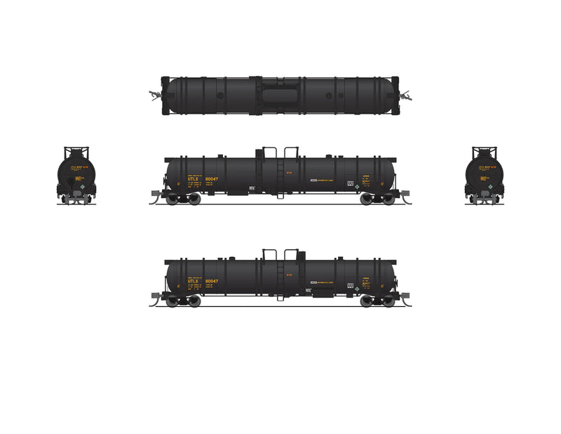 BLI 8148 N Scale High-Capacity Cryogenic Tank Car UTLX (Black) 2 Pack