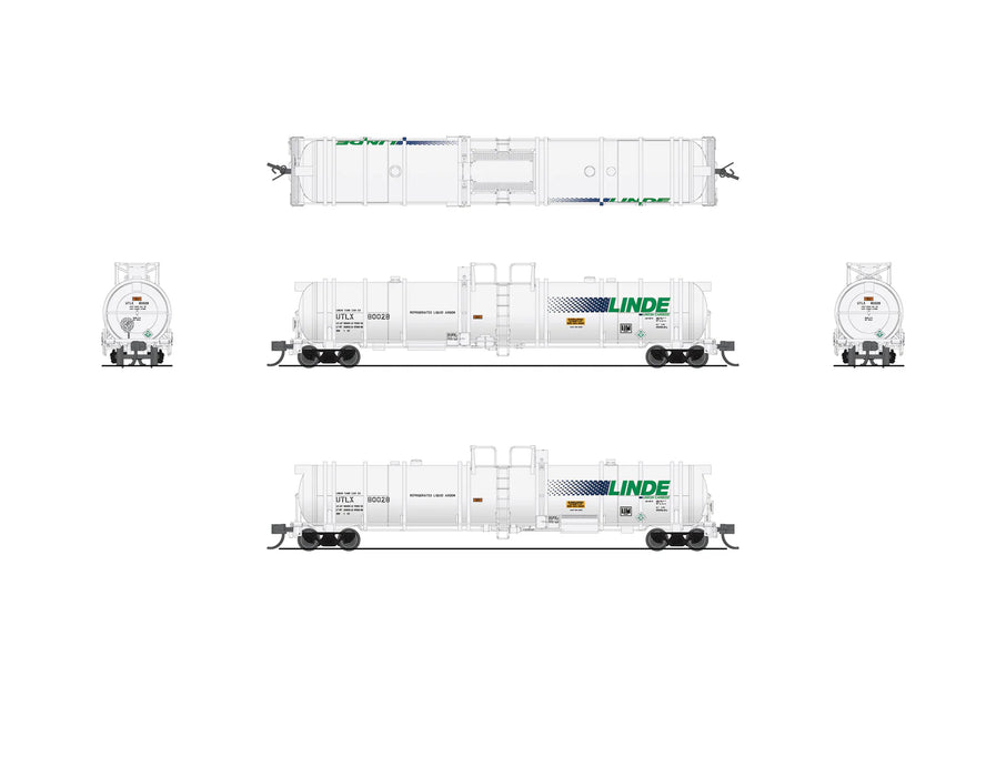 BLI 8155 N Scale High-Capacity Cryogenic Tank Car (Type C) Linde UTLX