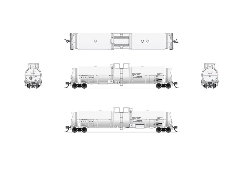 BLI 8156 N Scale High-Capacity Cryogenic Tank Car UTLX (White)