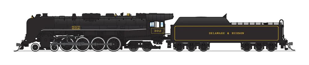 BLI 8247 N Scale 4-8-4 T1 Steam Locomotive Delaware & Hudson D&H 302 Stealth - DC