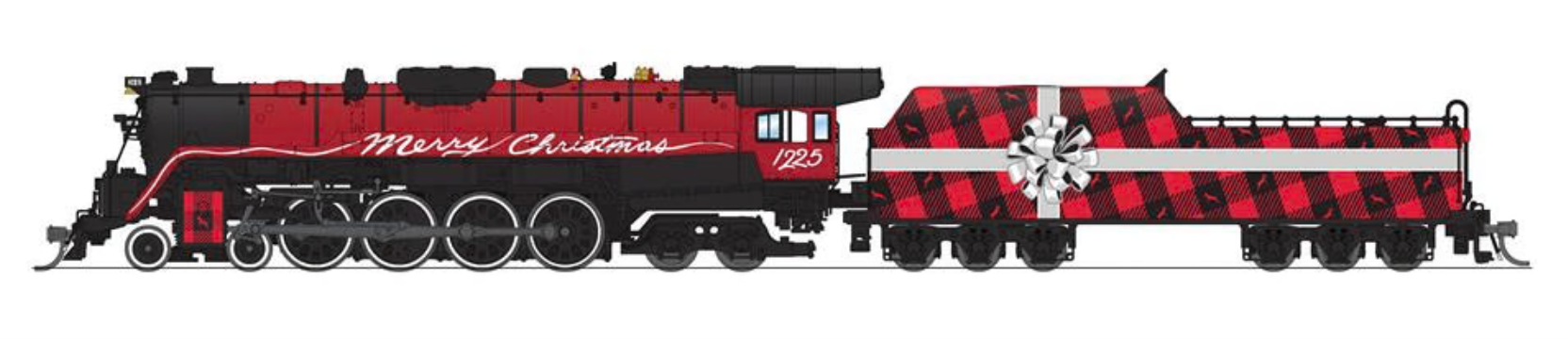 BLI 8248 N Scale 4-8-4 T1 Steam Locomotive Christmas 1225 Stealth - DC