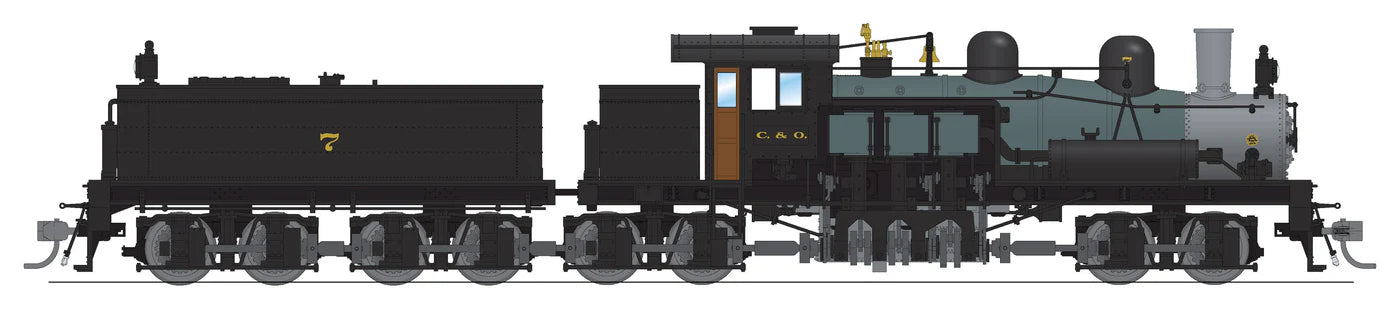 BLI 8252 HO Scale Class D 4 Truck Shay Chesapeake & Ohio (As-Delivered) C&O #7 - Stealth DC