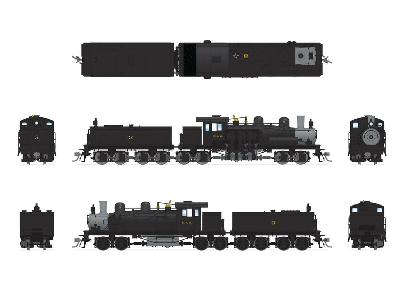 BLI 8253 HO Scale Class D 4 Truck Shay Chesapeake & Ohio C&O #3 - Stealth DC