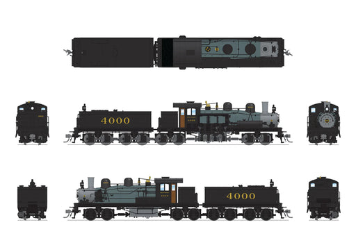 BLI 8254 HO Scale Class D 4 Truck Shay Southern (As-Delivered) #4000 - Stealth DC