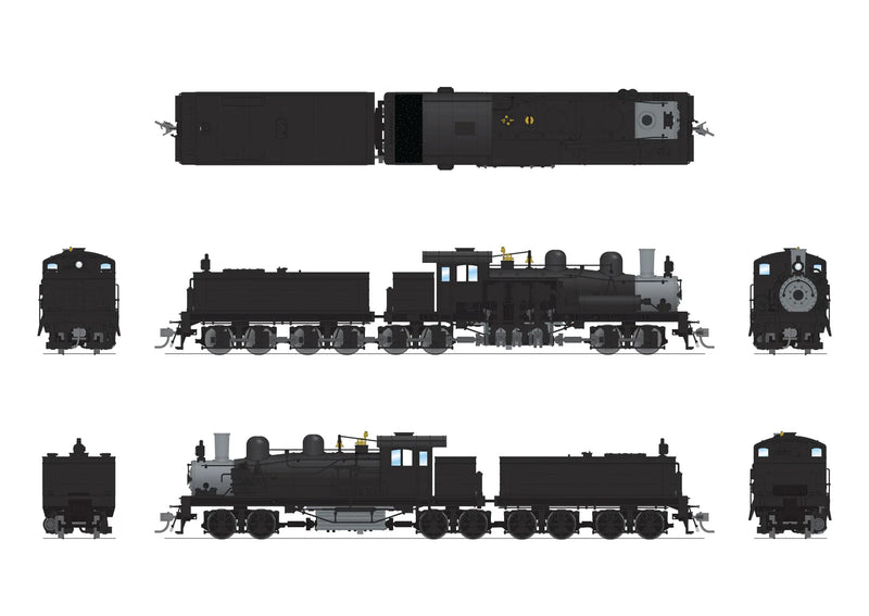 BLI 8258 HO Scale Class D 4 Truck Shay Black Unlettered - Stealth DC