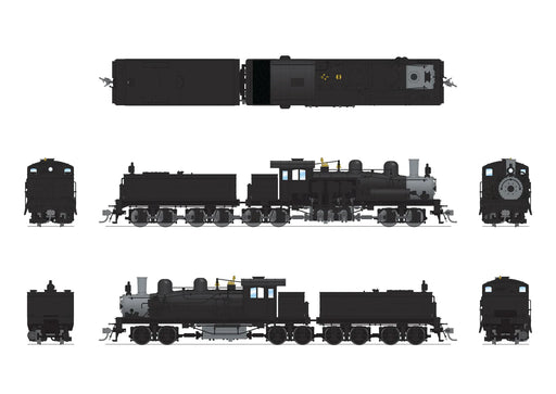 BLI 8258 HO Scale Class D 4 Truck Shay Black Unlettered - Stealth DC