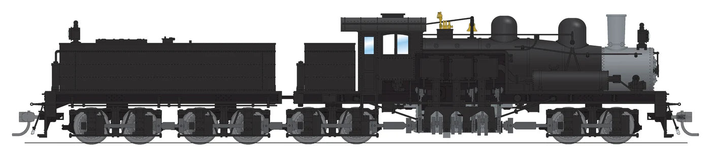 BLI 8258 HO Scale Class D 4 Truck Shay Black Unlettered - Stealth DC