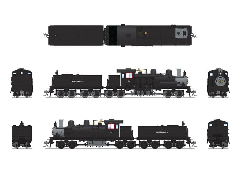 BLI 8260 HO Scale Class D 4 Truck Shay Mower Lumber Co #12 - Stealth DC