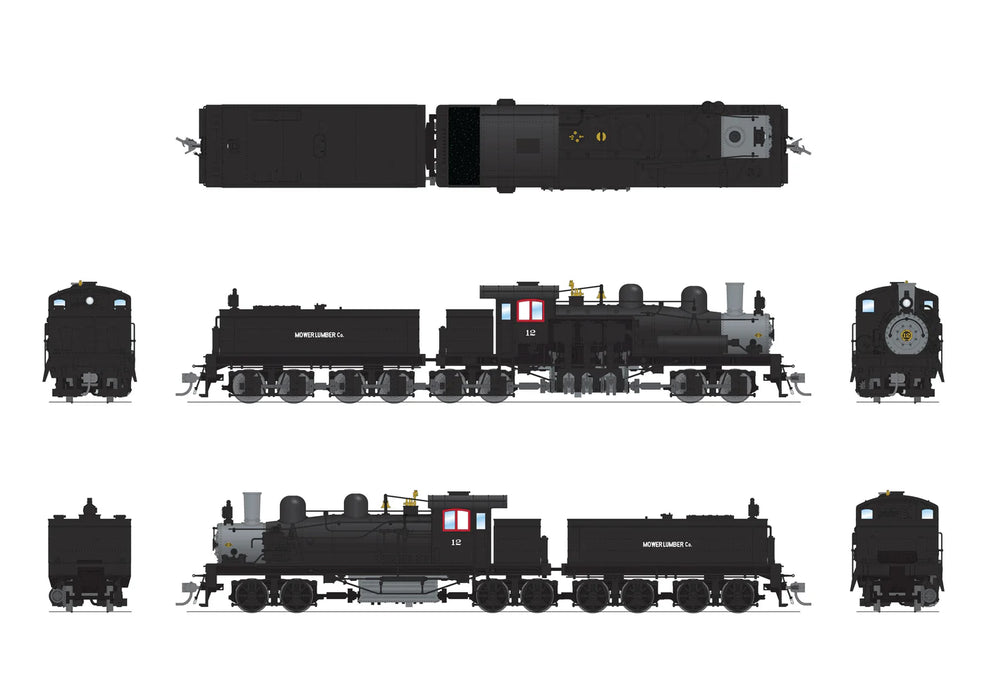 BLI 8260 HO Scale Class D 4 Truck Shay Mower Lumber Co #12 - Stealth DC