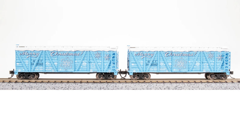 BLI 8488 N Scale K7 Stock Car Merry Christmas (2 Pack)