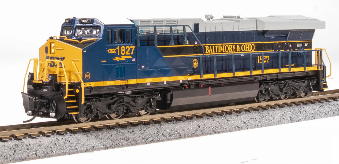 BLI 8619 N Scale GE ES44AC Diesel CSX 1827 Paragon4 (Baltimore & Ohio Heritage)