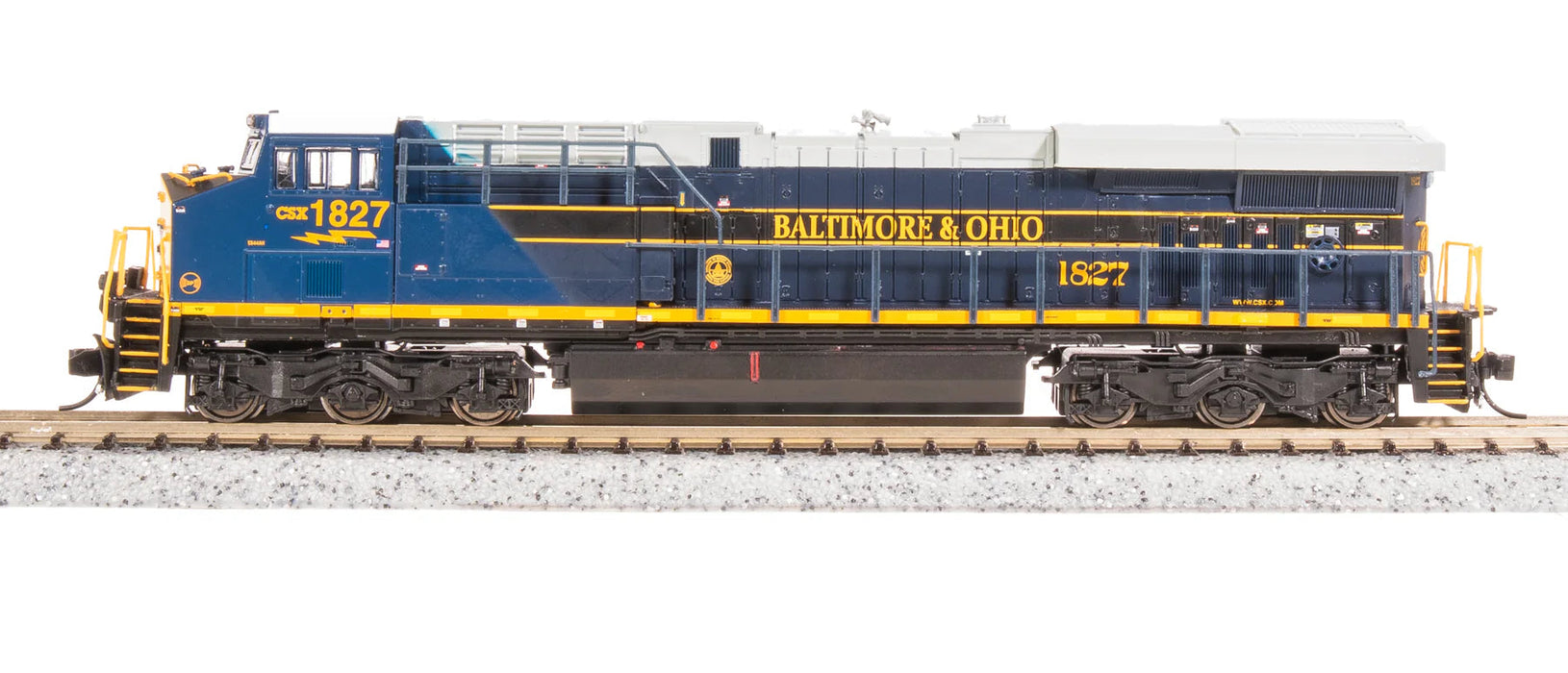 BLI 8619 N Scale GE ES44AC Diesel CSX 1827 Paragon4 (Baltimore & Ohio Heritage)