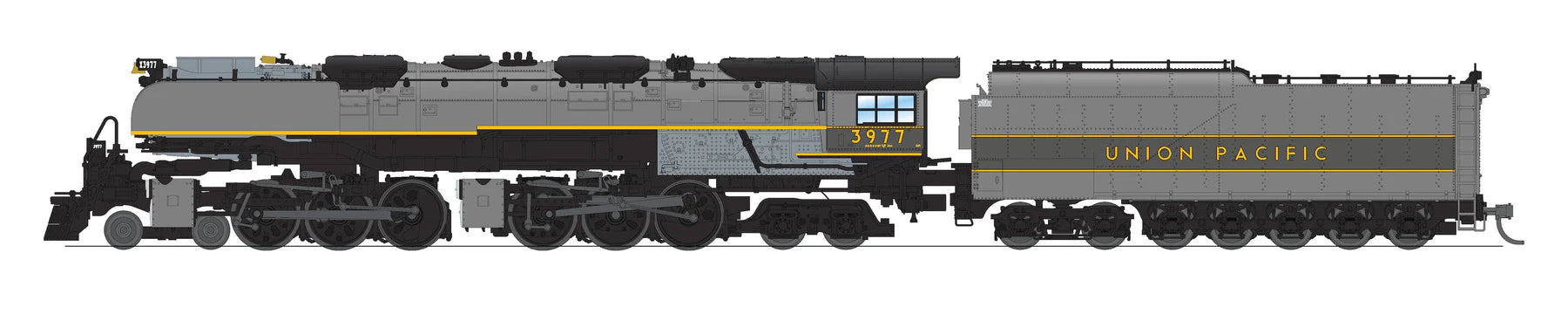 BLI 8655 N Scale 4-6-6-4 Challenger Steam Loco Union Pacific UP 3977 - Stealth DC (Greyhound / Oil Tender)