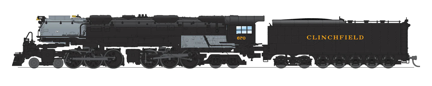 BLI 8660 N Scale 4-6-6-4 Challenger Steam Loco Clinchfield 674 - Stealth DC
