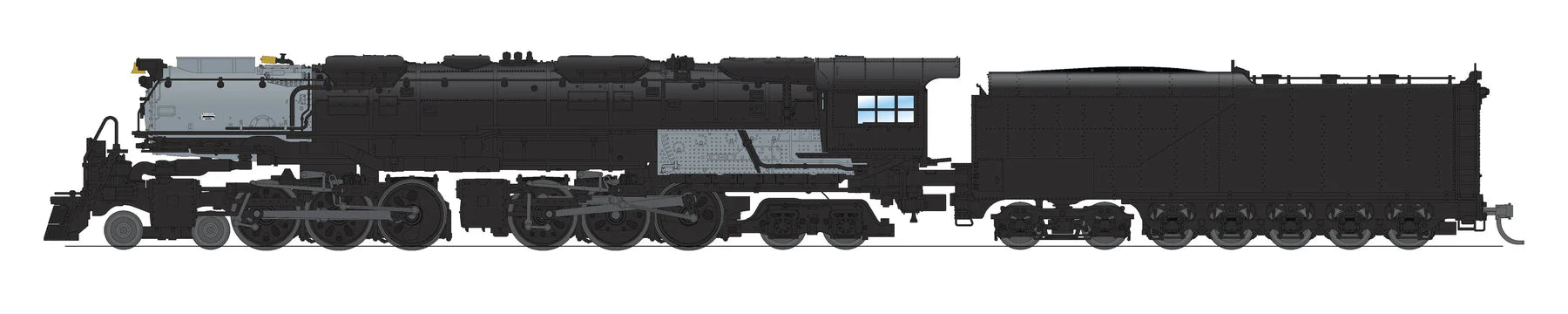 BLI 8661 N Scale 4-6-6-4 Challenger Steam Loco with Coal Tender Unlettered - Stealth DC