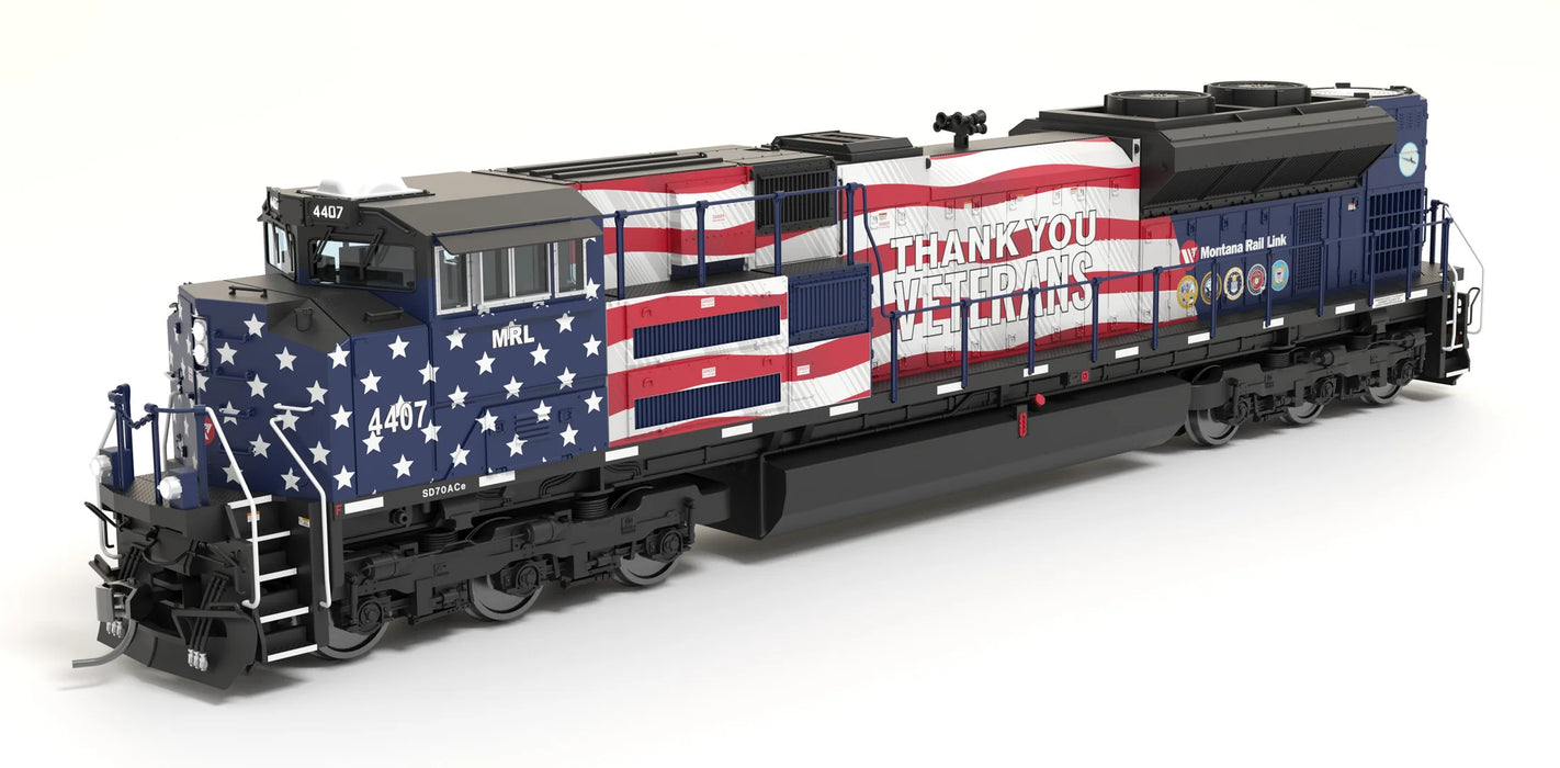 BLI 8672 HO Scale EMD SD70ACe "Veterans" Montana Rail Link MRL 4407 Paragon4 DCC