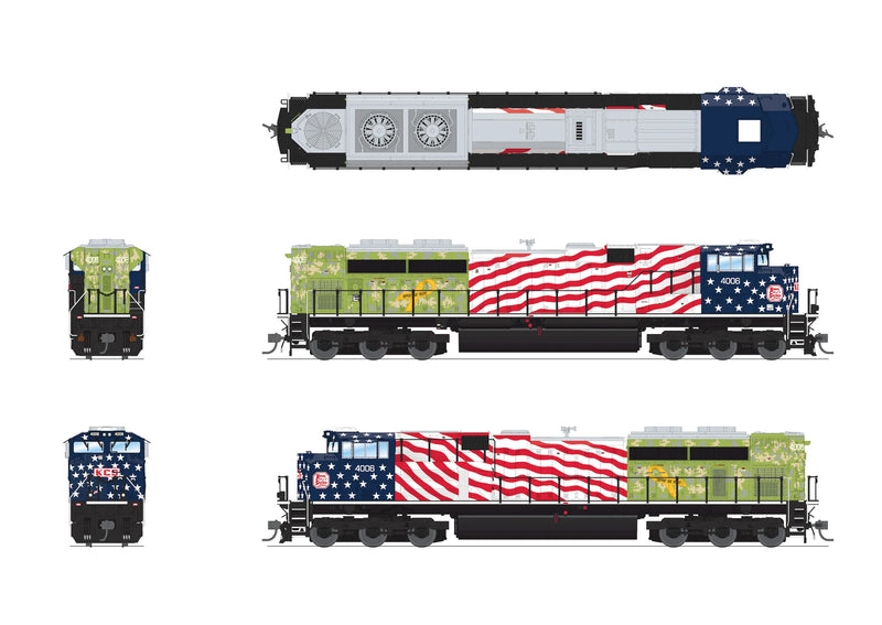 BLI 8678 HO Scale EMD SD70ACe "Military" Kansas City Southern KCS 4006 Paragon4 DCC