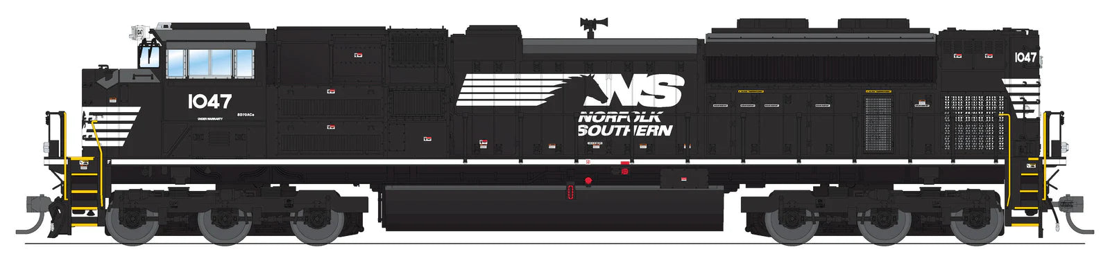 BLI 8709 HO Scale EMD SD70ACe Norfolk Southern NS 1047 Stealth DC