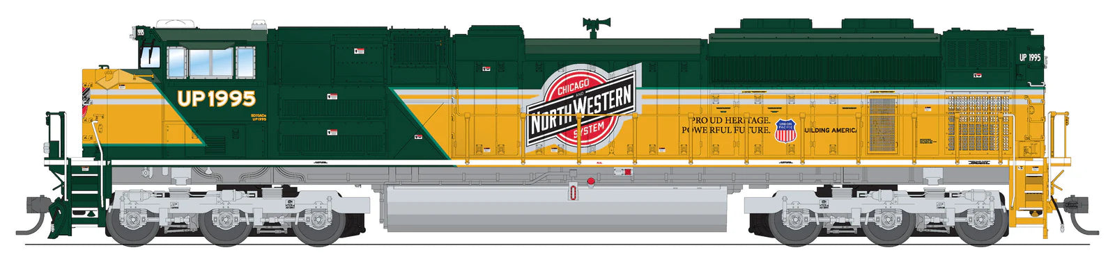 BLI 8717 HO Scale EMD SD70ACe C&NW Heritage Union Pacific 1995 Stealth DC