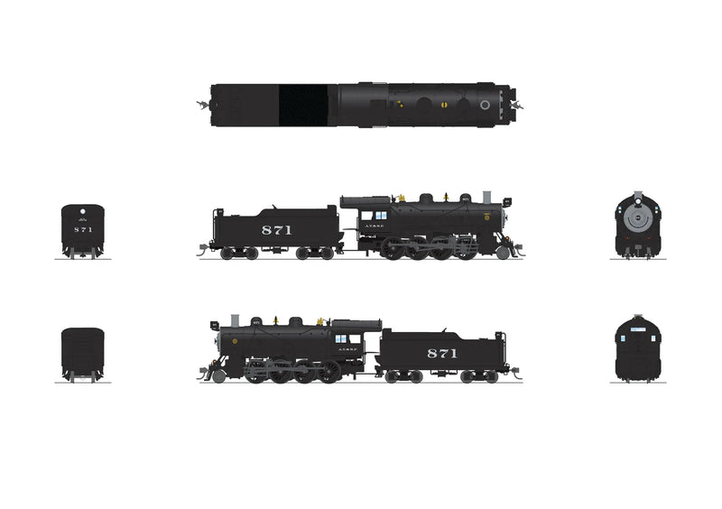 BLI 8730 HO Scale 2-8-0 Consolidation Steam Loco Santa Fe ATSF 871 Paragon4 (Sound/DC/DCC/Smoke)