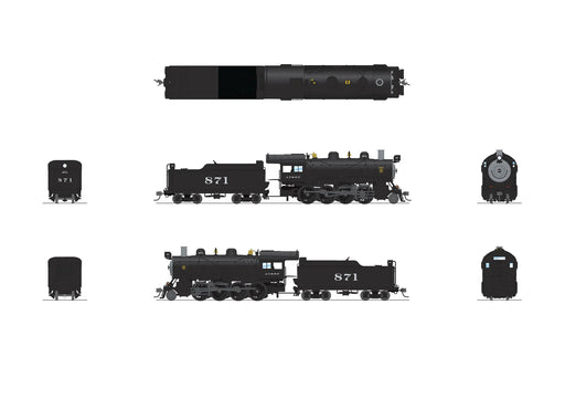 BLI 8730 HO Scale 2-8-0 Consolidation Steam Loco Santa Fe ATSF 871 Paragon4 (Sound/DC/DCC/Smoke)