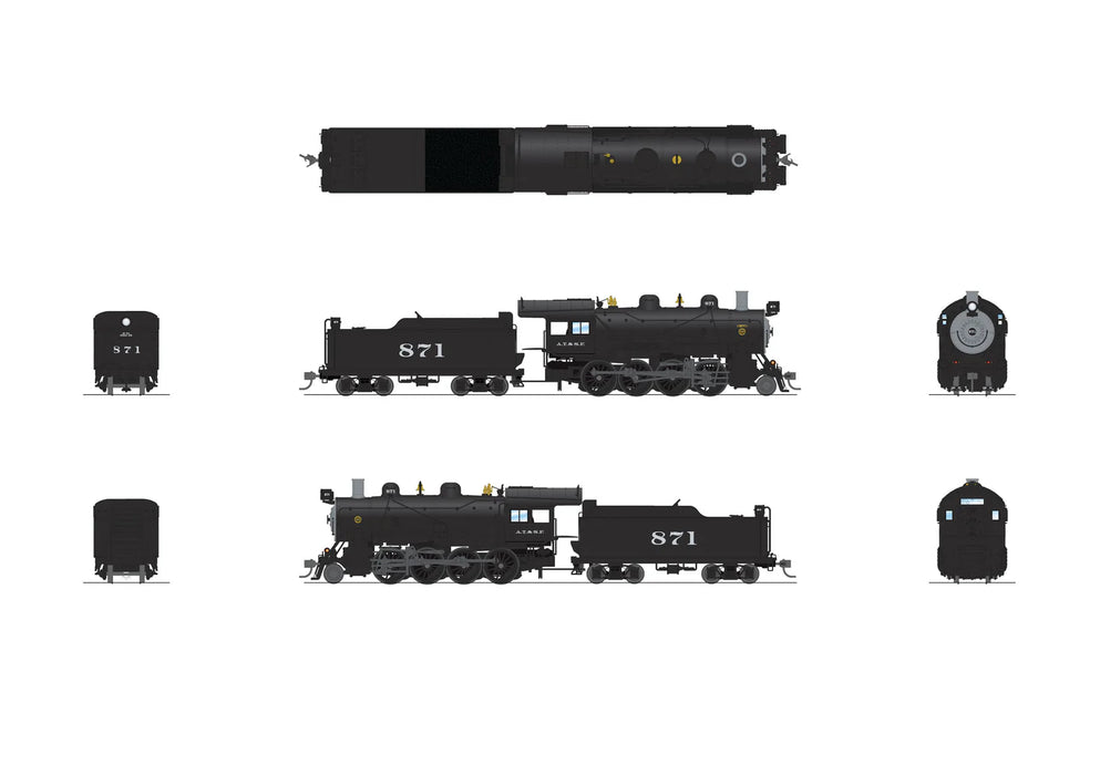 BLI 8730 HO Scale 2-8-0 Consolidation Steam Loco Santa Fe ATSF 871 Paragon4 (Sound/DC/DCC/Smoke)