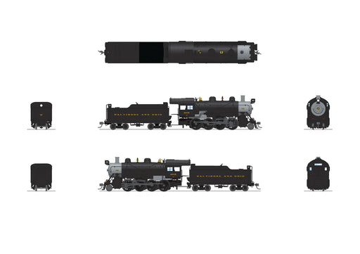 BLI 8732 HO Scale 2-8-0 Consolidation Steam Loco Baltimore & Ohio B&O 2835 (Sound/DC/DCC/Smoke)