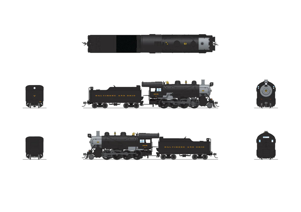 BLI 8732 HO Scale 2-8-0 Consolidation Steam Loco Baltimore & Ohio B&O 2835 (Sound/DC/DCC/Smoke)