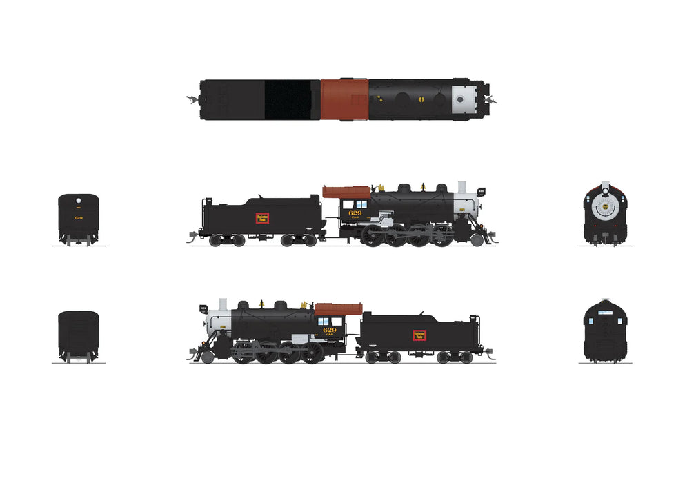 BLI 8734 HO Scale 2-8-0 Consolidation Steam Loco Burlington CB&Q/C&S 629 Paragon4 (Sound/DC/DCC/Smoke)