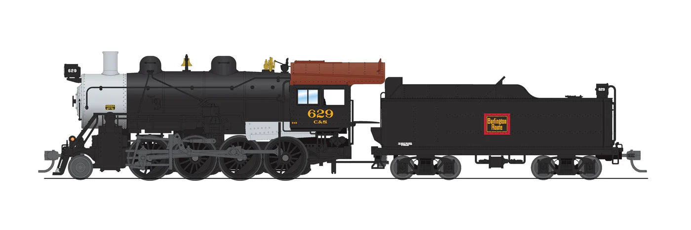 BLI 8734 HO Scale 2-8-0 Consolidation Steam Loco Burlington CB&Q/C&S 629 Paragon4 (Sound/DC/DCC/Smoke)