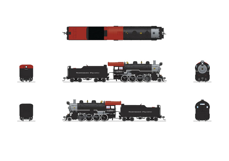 BLI 8738 HO Scale 2-8-0 Consolidation Steam Loco Northern Pacific NP 1250 Paragon4 (Sound/DC/DCC/Smoke)