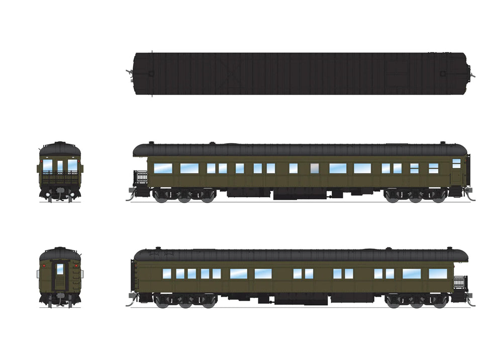 BLI 8961 HO Scale Pullman Business Car with Balloon Roof - Pullman Green Unlettered