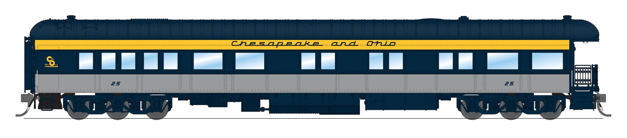 BLI 9100 HO Scale Heavyweight 5 Car Passenger Set - Chesapeake & Ohio C&O